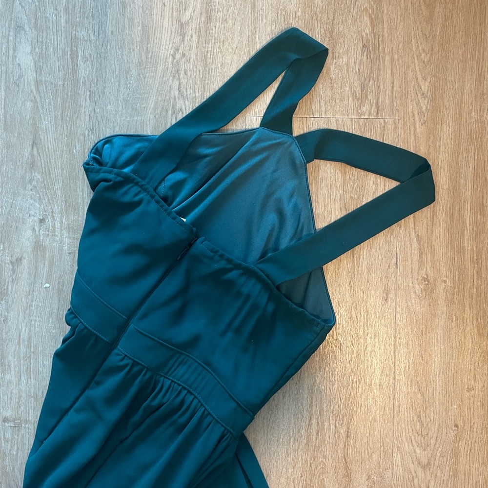 Lulu's Emerald Green Crisscross Halter Maxi Dress - Picture 5 of 6